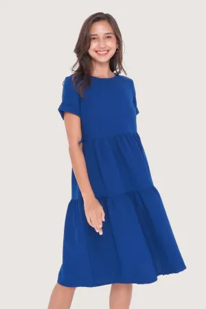 Cuff Sleeve Tiered Dress