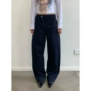 Curved Wide-Leg Overalls