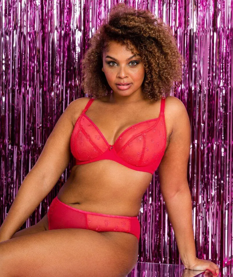 Curvy Kate Cherry Pop Plunge Bra  - Cherry Glow