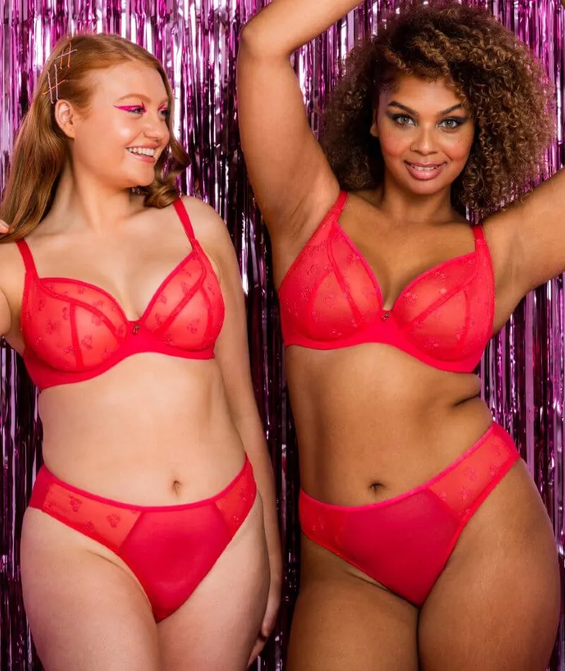 Curvy Kate Cherry Pop Plunge Bra  - Cherry Glow