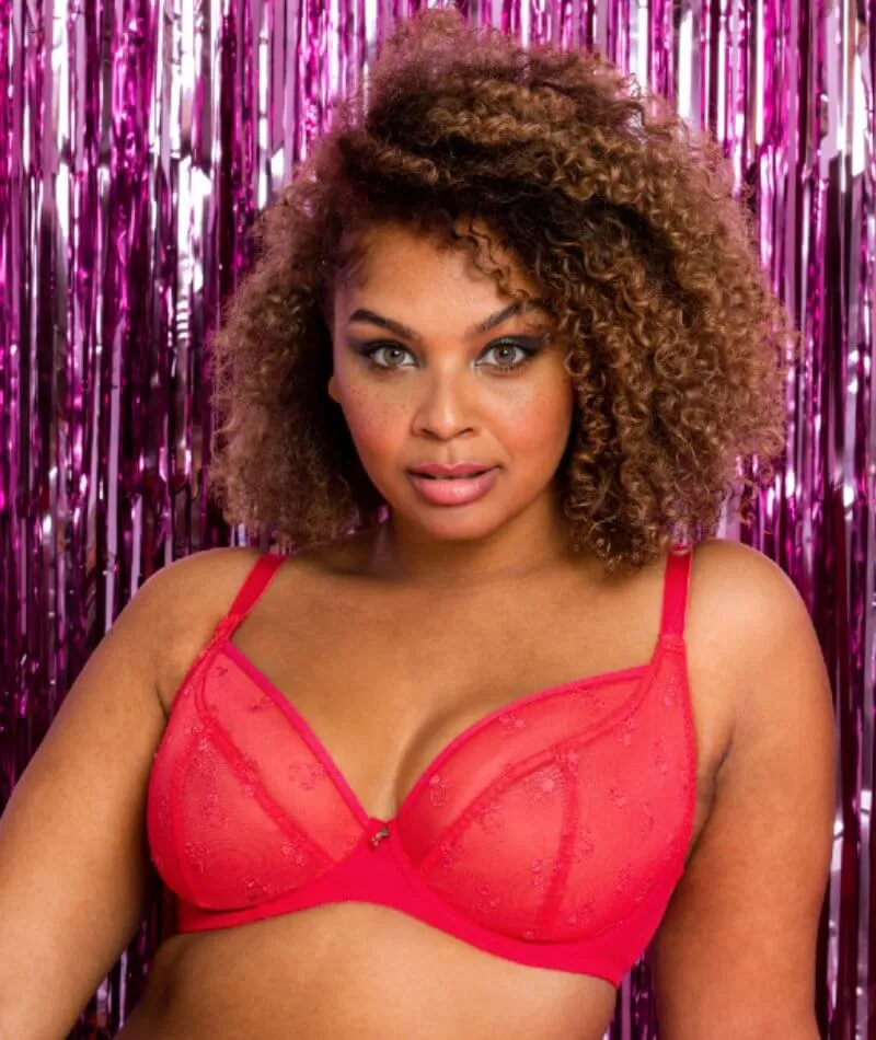 Curvy Kate Cherry Pop Plunge Bra  - Cherry Glow