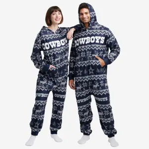 Dallas Cowboys Ugly Pattern One Piece Pajamas