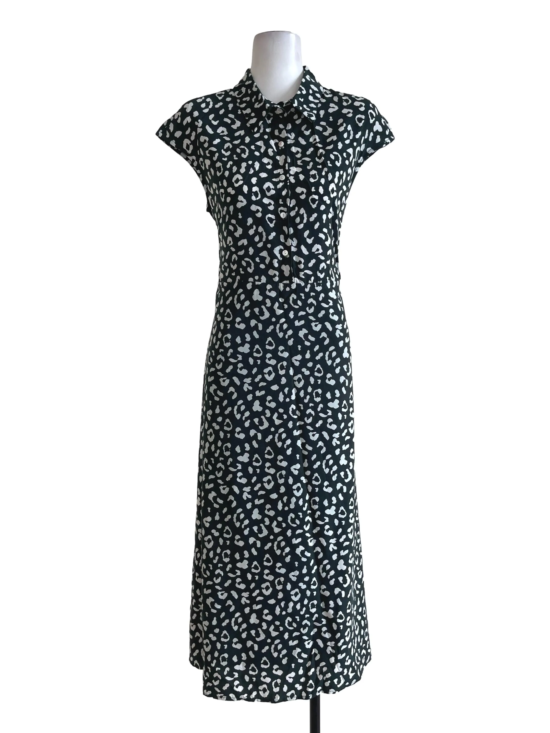 Dark Green Leopard Printed Dress TEM