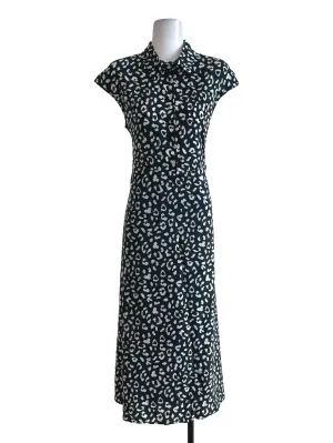 Dark Green Leopard Printed Dress TEM