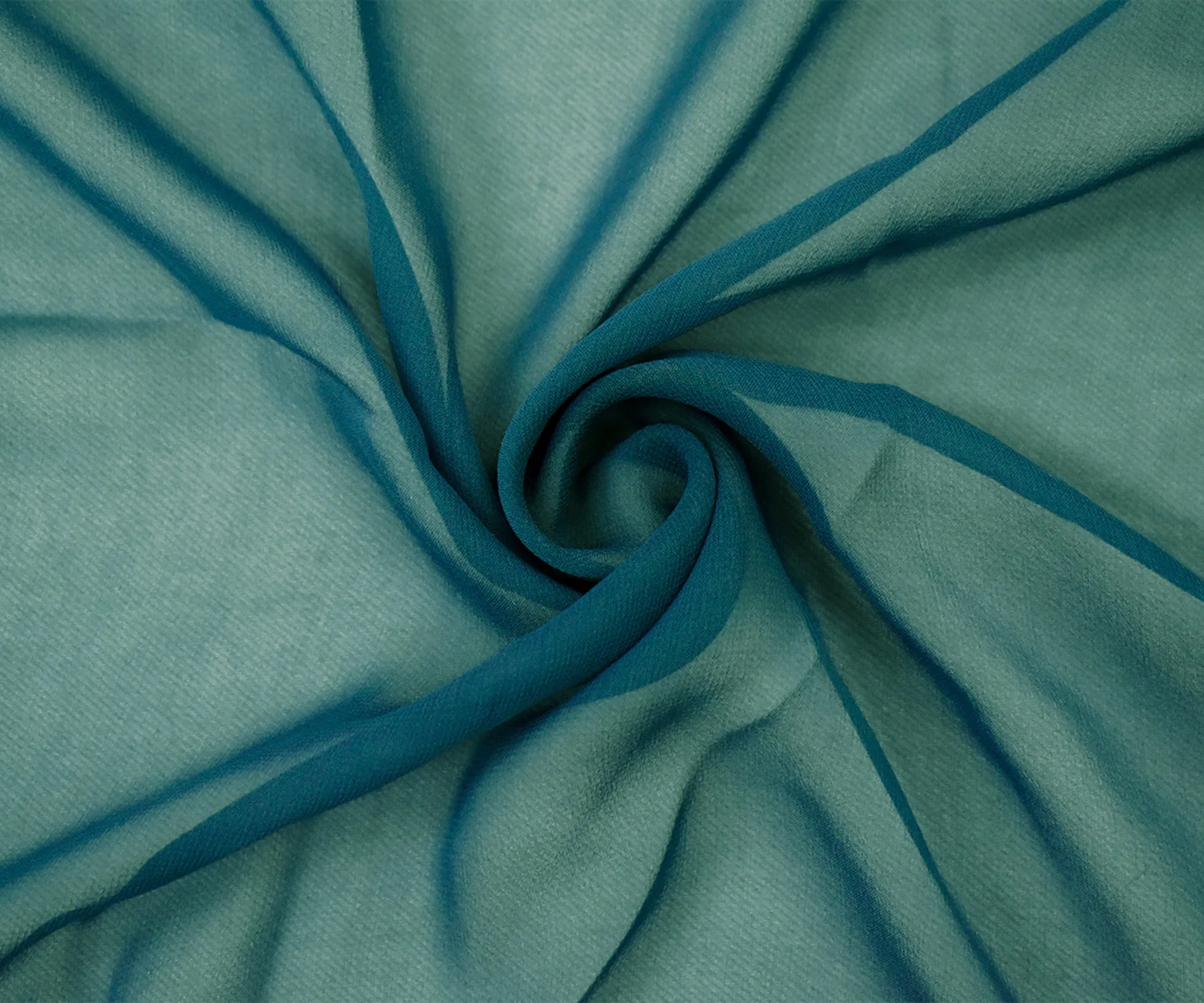 Deep Teal Silk Chiffon Woven Fabric