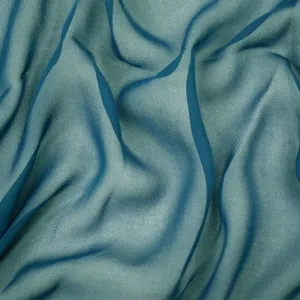 Deep Teal Silk Chiffon Woven Fabric