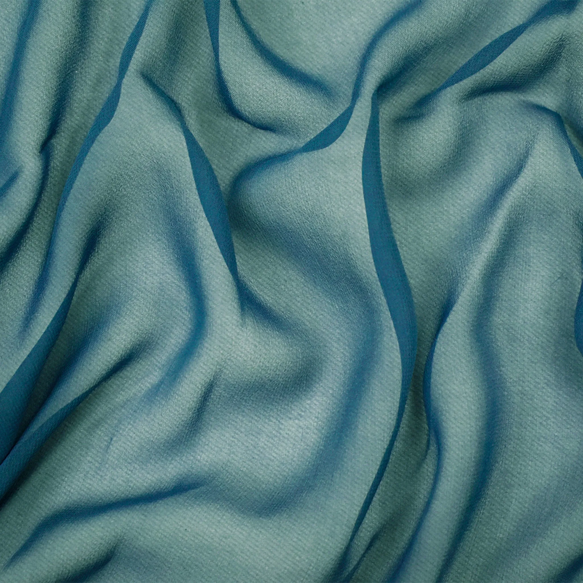 Deep Teal Silk Chiffon Woven Fabric