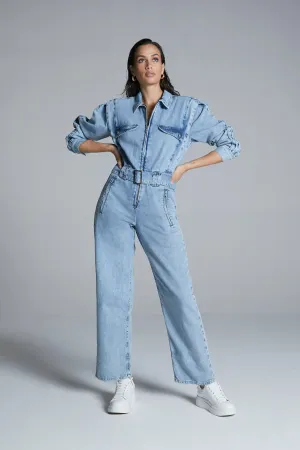 Denim Overall With Shoulder Details