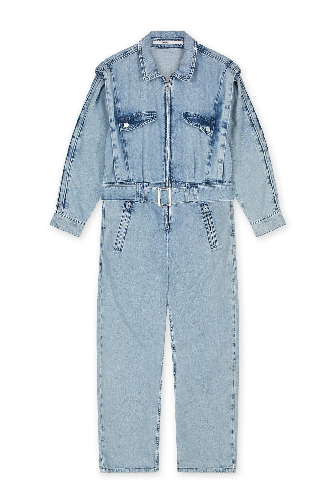 Denim Overall With Shoulder Details