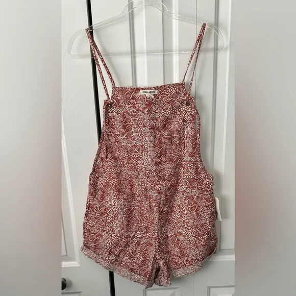 DESIGNED BY BILLABONG!! NWT WILD PURSUIT OVERALLS (CREAM &amp; RUST)WITH TIE STRAPS