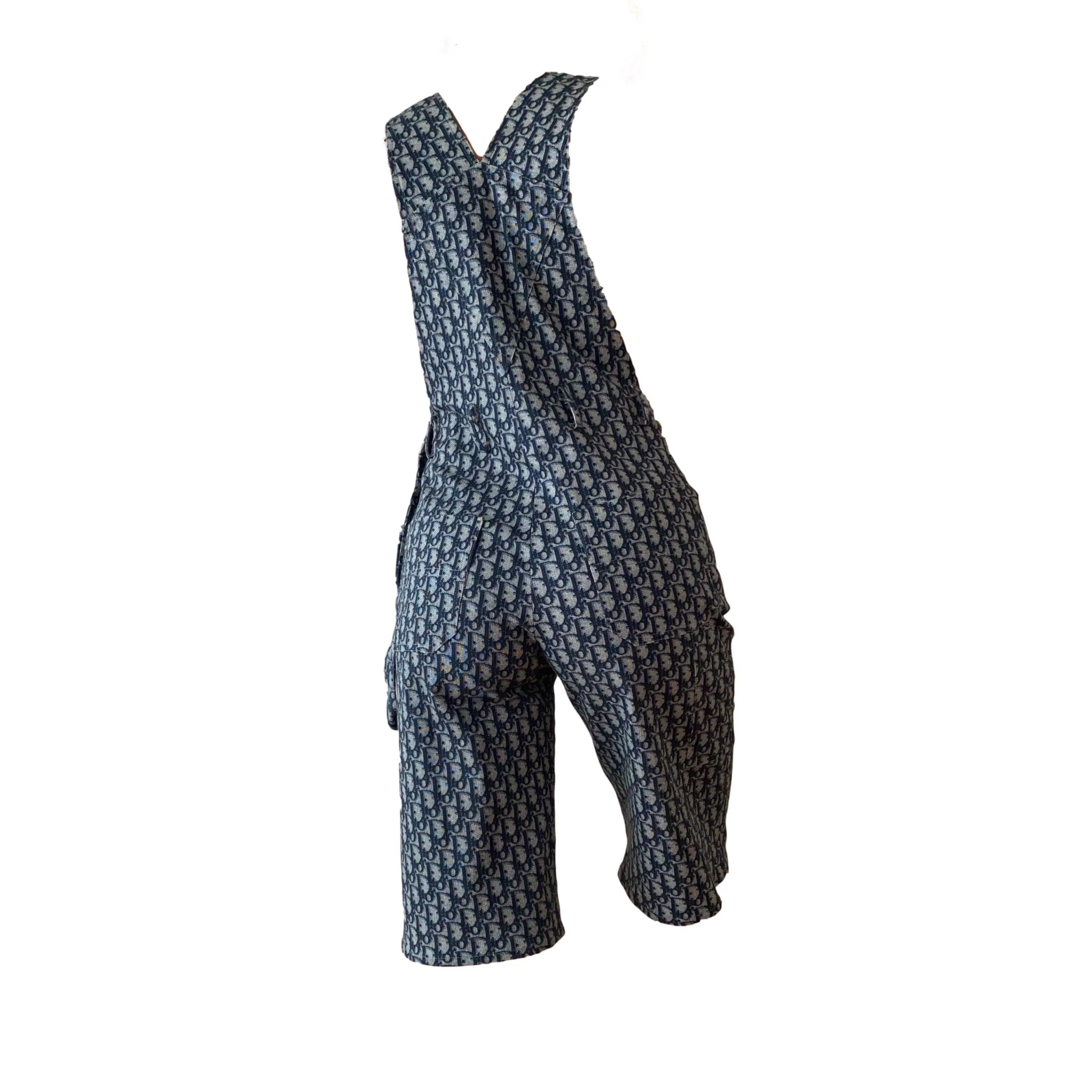 Dior Blue Monogram Cropped Overalls
