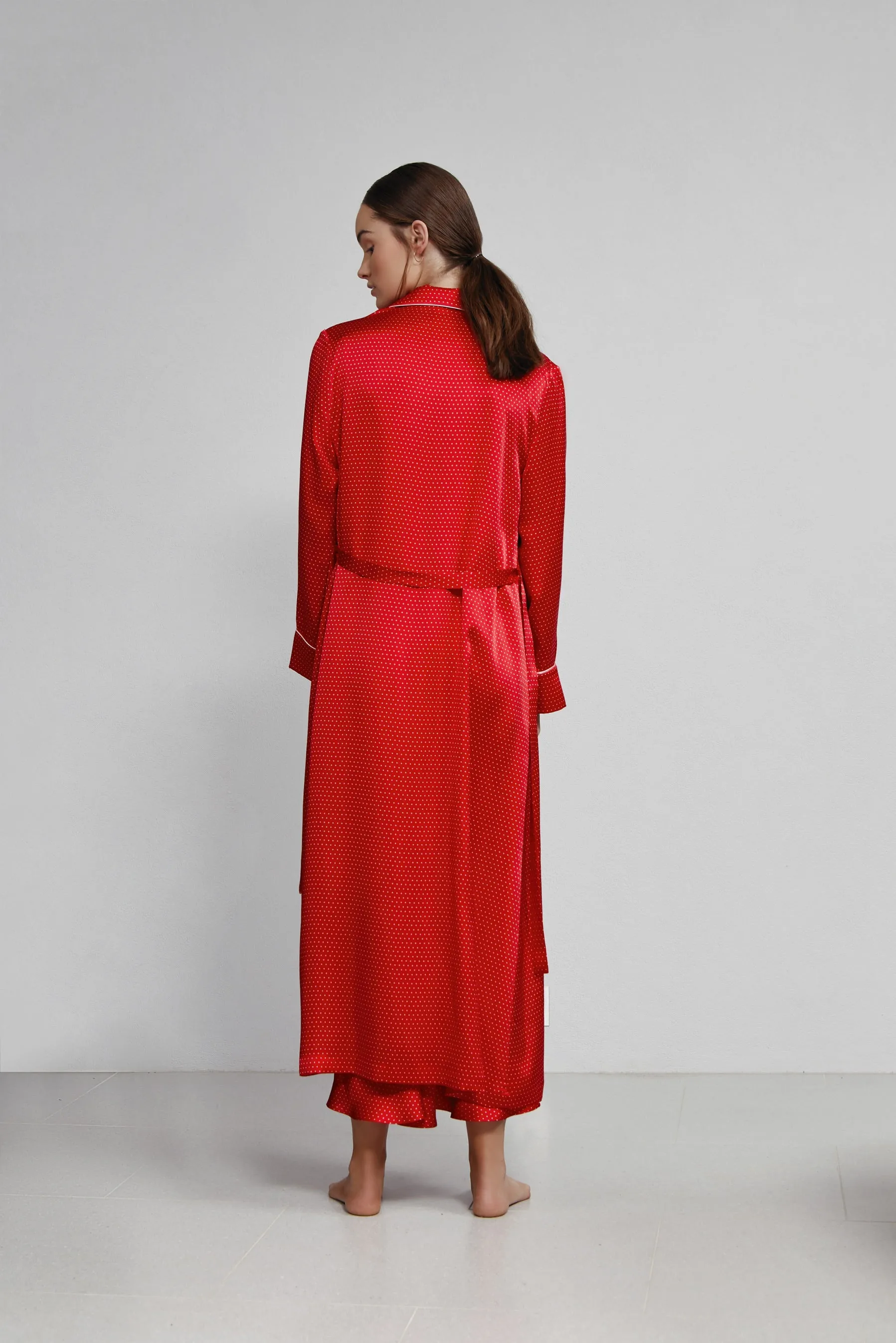 double breasted robe, ruby dot (sample)