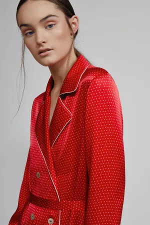 double breasted robe, ruby dot (sample)