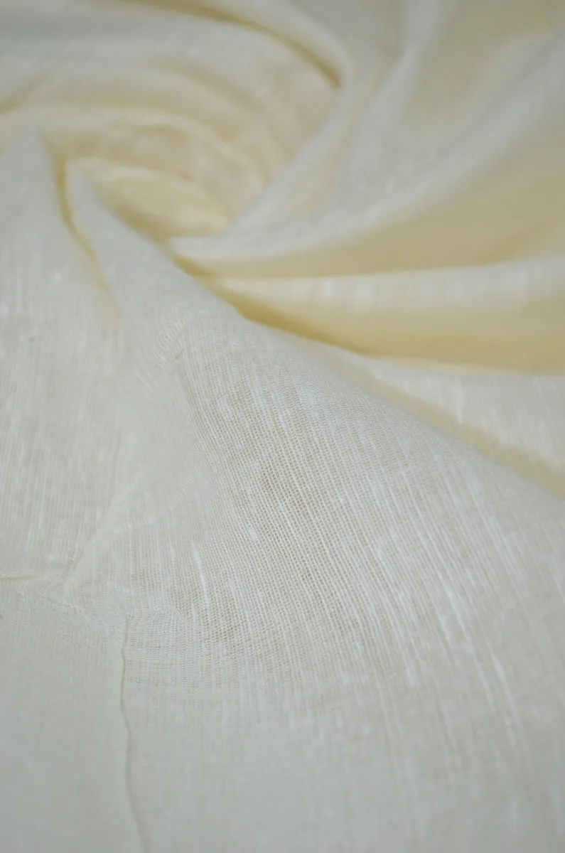 Dyeable Chanderi  Spun Cotton Textured Bordered Fabric