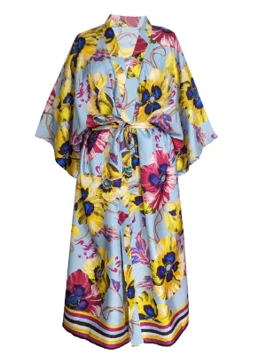 Eden Sky Silk Kimono - Caroline Duffy