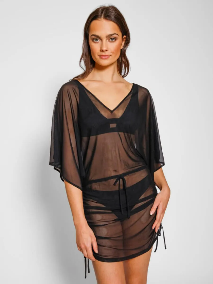 Escape Mesh Tunic In Black