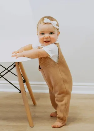 Ezra Latte Knit Overalls