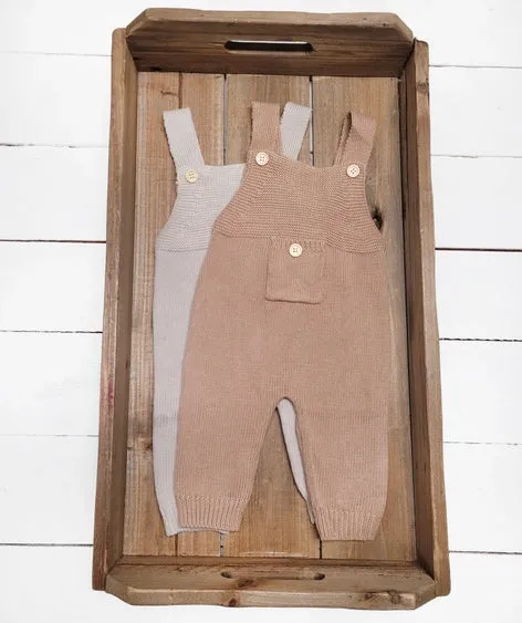 Ezra Latte Knit Overalls