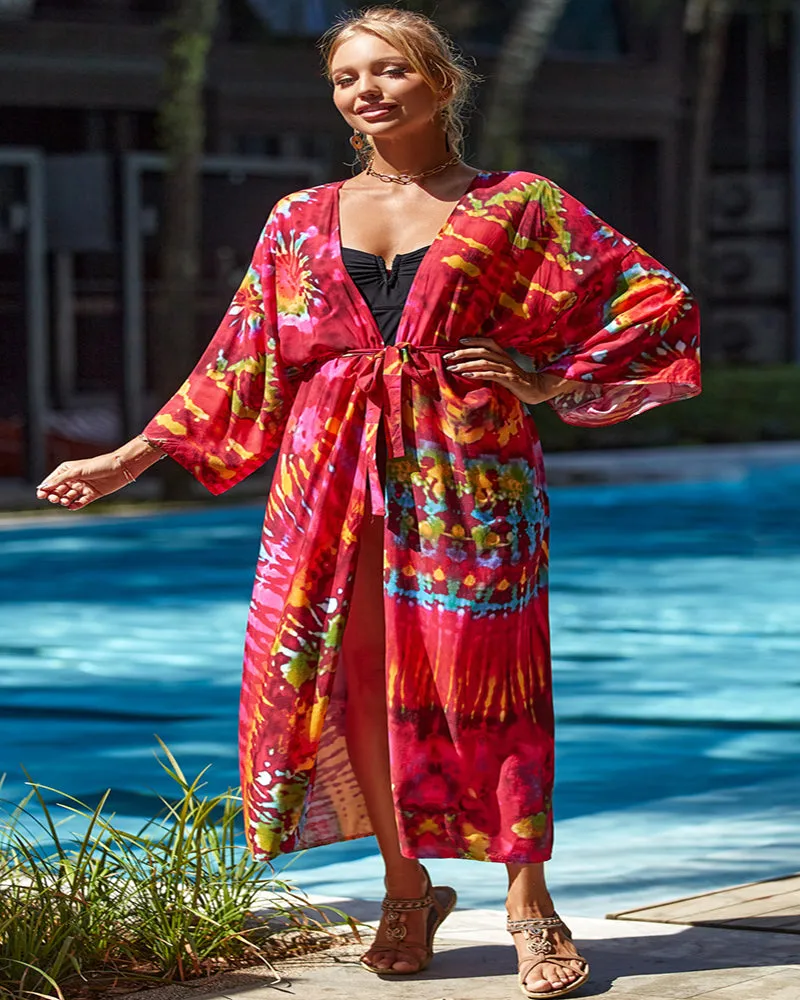 Fashion Printed Summer Vacation Holiday Kimonos Crochet Beach Cover Up Pattern