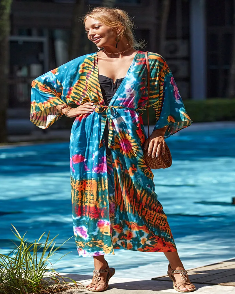 Fashion Printed Summer Vacation Holiday Kimonos Crochet Beach Cover Up Pattern