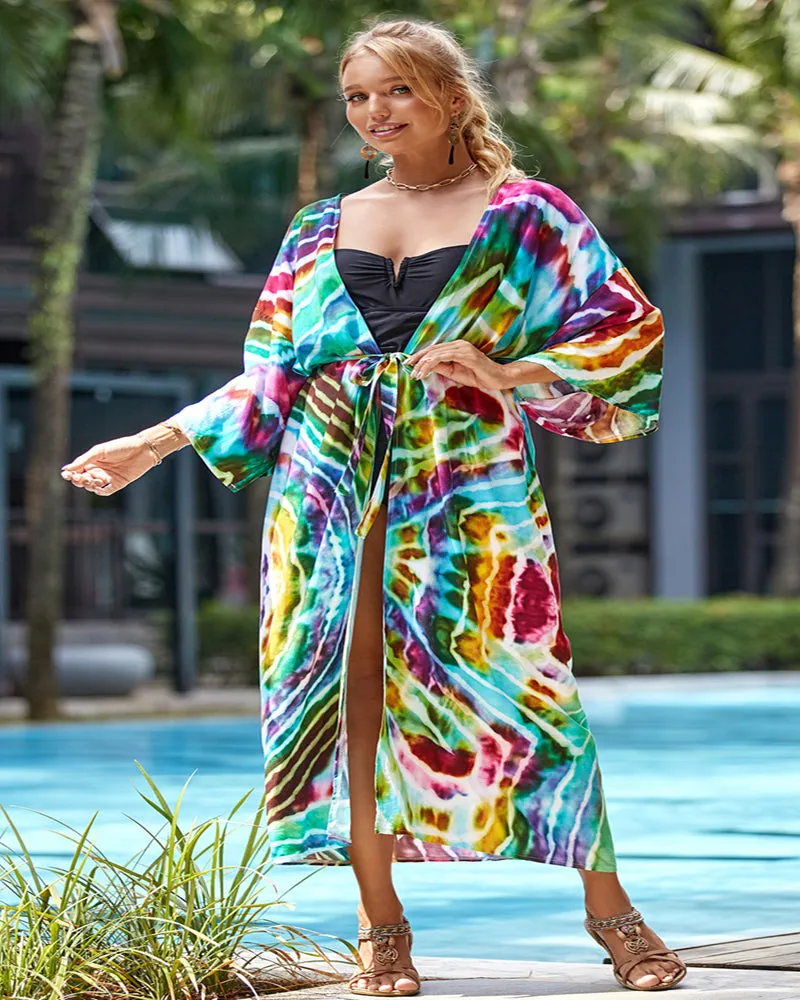 Fashion Printed Summer Vacation Holiday Kimonos Crochet Beach Cover Up Pattern