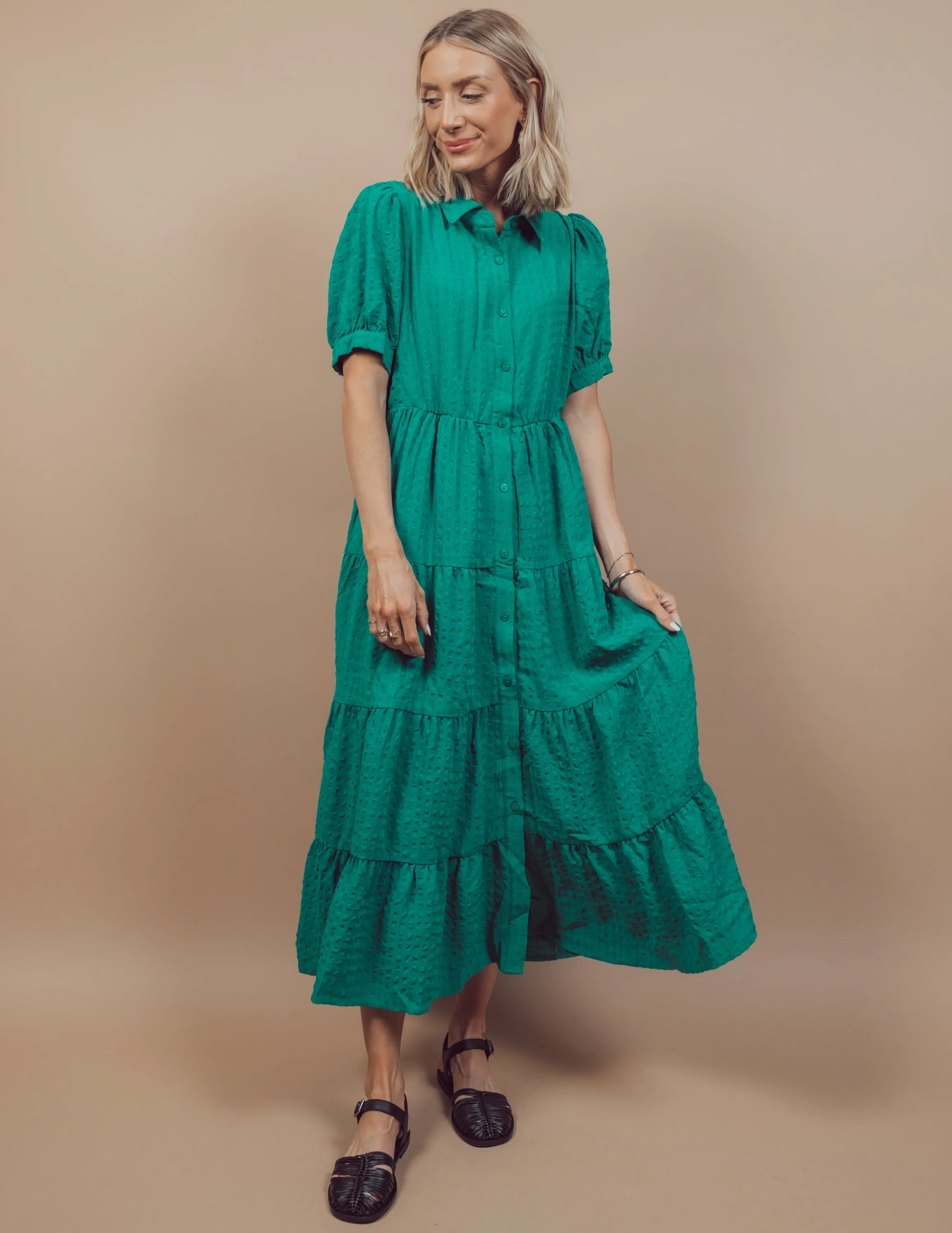 Fay Seersucker Midi Dress