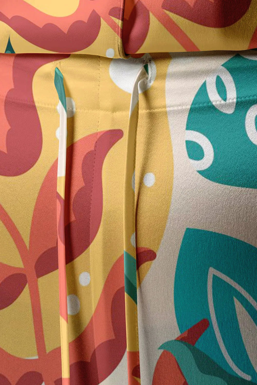 Fiesta Flora – Abstract Tropical Leaf & Floral Satin Pajama Set