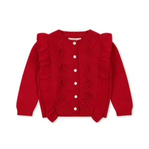 Fiol Frill Cardigan (Barbados Cherry)