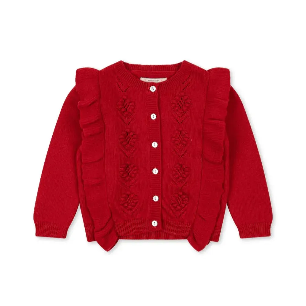 Fiol Frill Cardigan (Barbados Cherry)