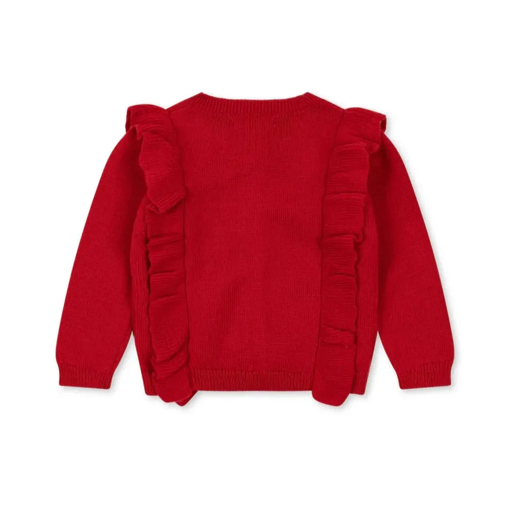 Fiol Frill Cardigan (Barbados Cherry)
