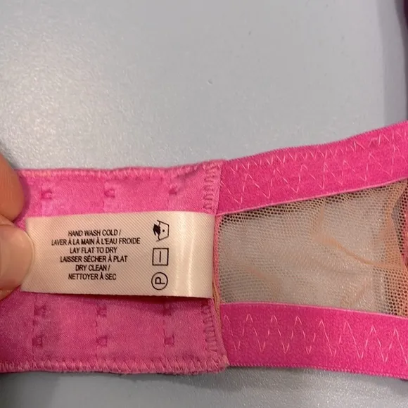 Fleur Du Mal Aura Pink Fuller Cup Silk Lily Embroidery Plunge Demi Bra 32F (DDD)