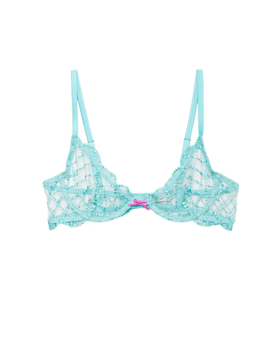 Fleur du Mal: Dotty Grid Demi Bra - DD-G Cups Only