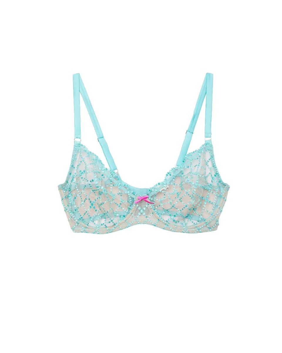 Fleur du Mal: Dotty Grid Demi Bra - DD-G Cups Only