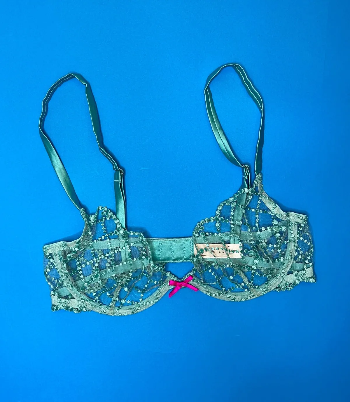Fleur du Mal: Dotty Grid Demi Bra - DD-G Cups Only