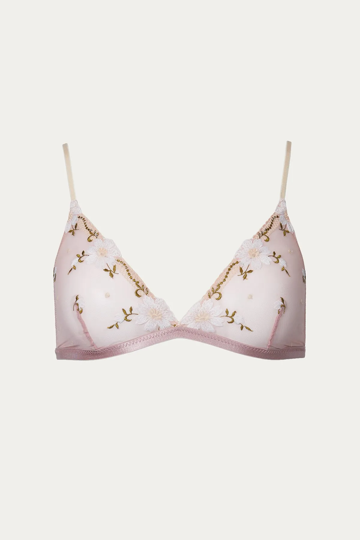 FLORAL-EMBROIDERED SOFT-CUP MESH BRALETTE