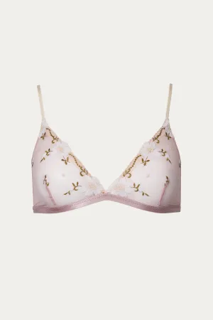FLORAL-EMBROIDERED SOFT-CUP MESH BRALETTE