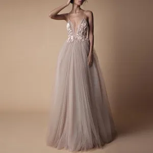 Floral Pattern Sleeveless Mesh Maxi Dress