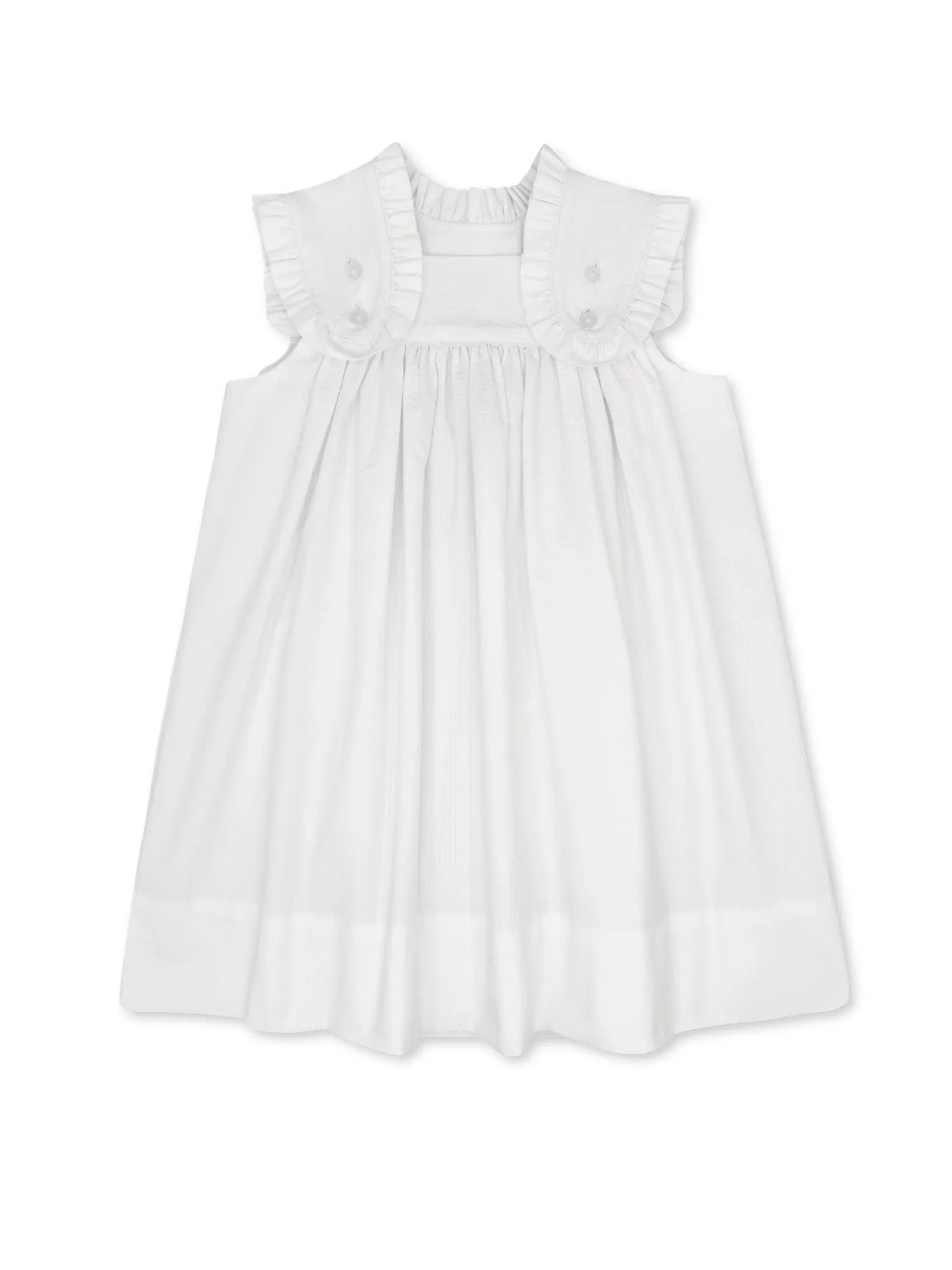Frances Flap Dress - Simply White Seersucker