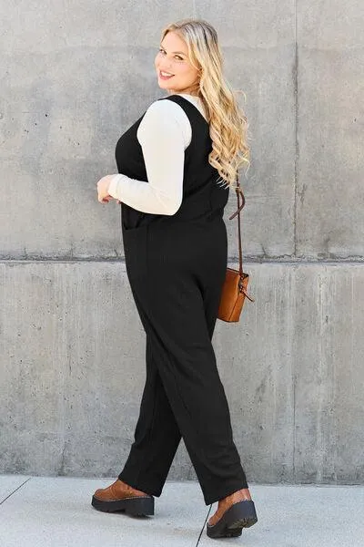 Free And Easy Sleeveless Straight Leg Jumpsuit