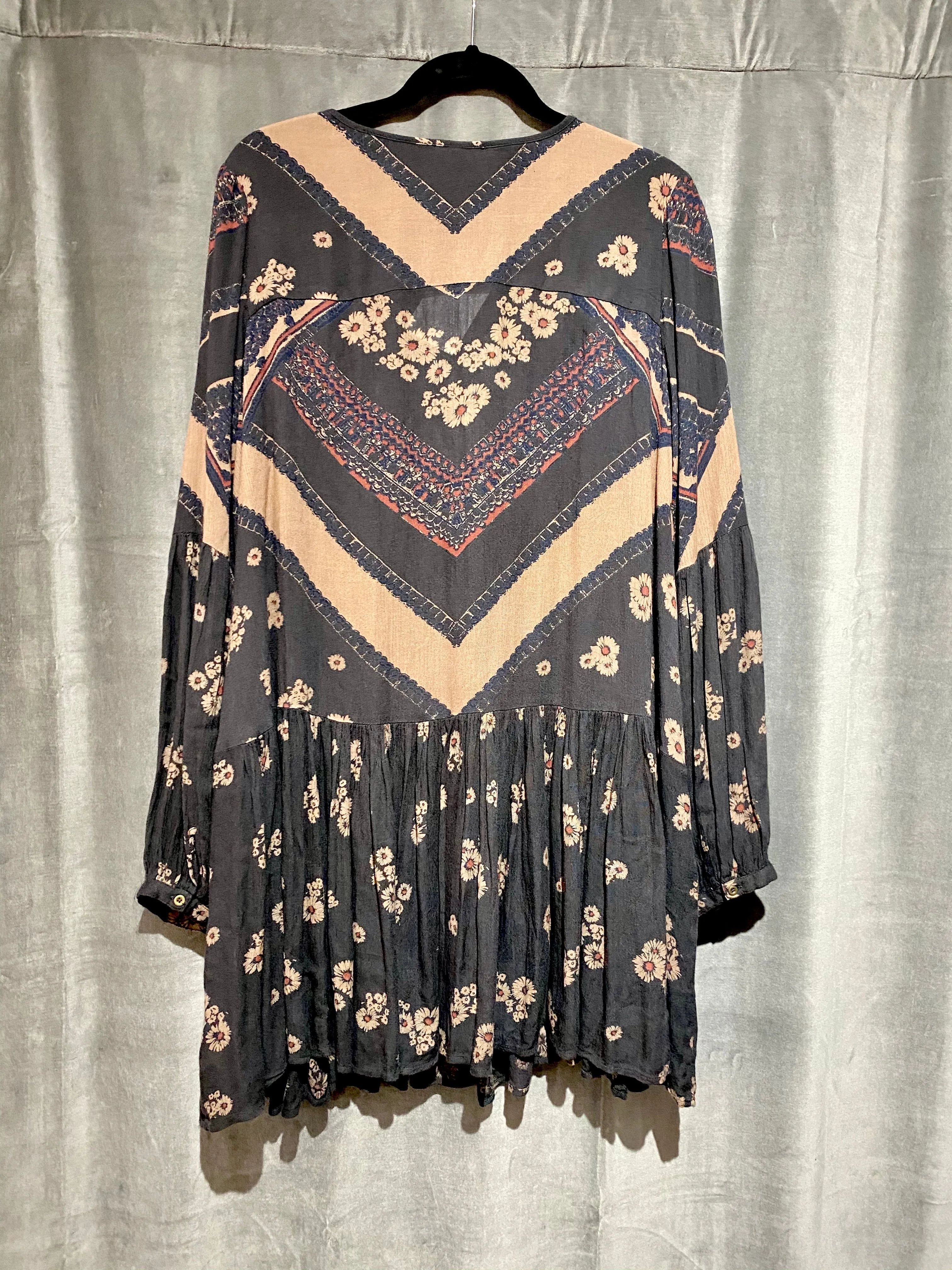 Free People Long Sleeve grey and Taupe Dress