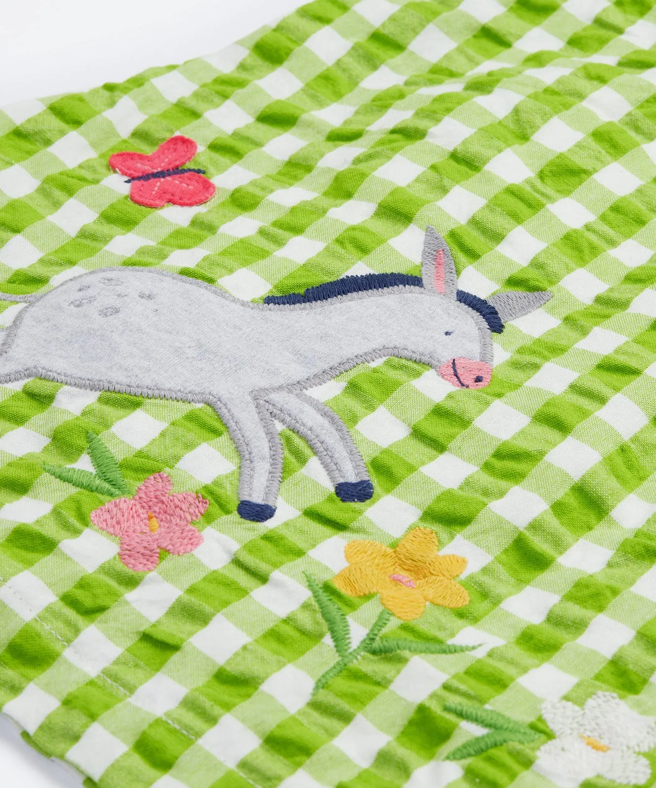 Frugi Myrtle Body Dress - Macaw Gingham / Donkey