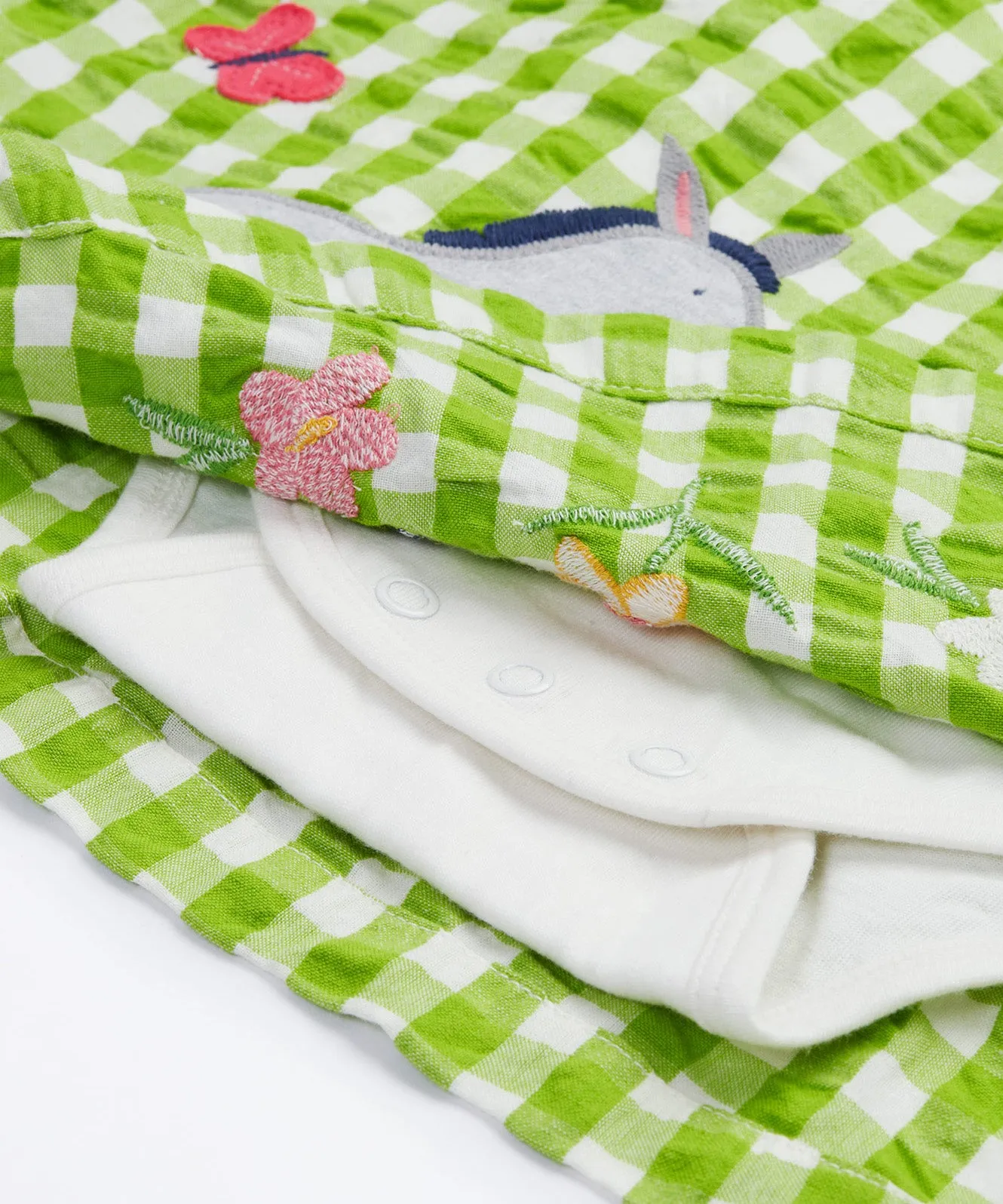 Frugi Myrtle Body Dress - Macaw Gingham / Donkey