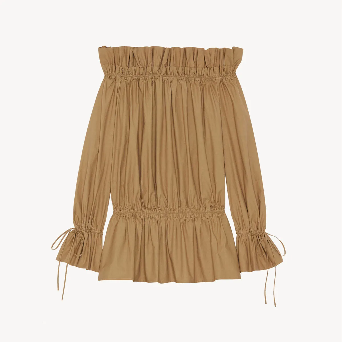 Gathered Dress In Cotton Serge