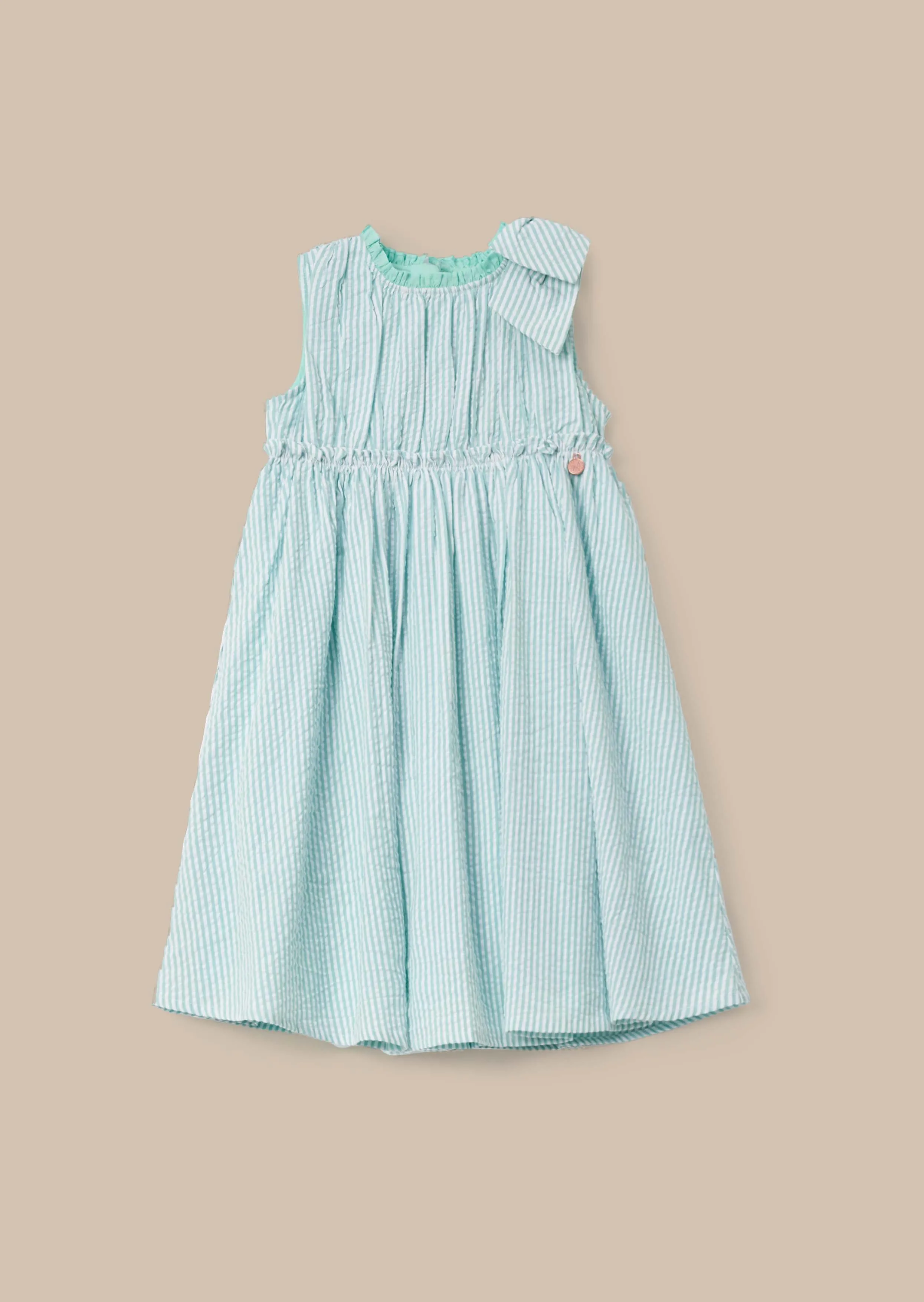 Giana Mint Seersucker Stripe Dress