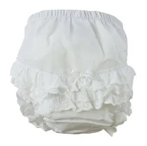 Girl's Cotton/Poly "Fancy Pants" Underwear White