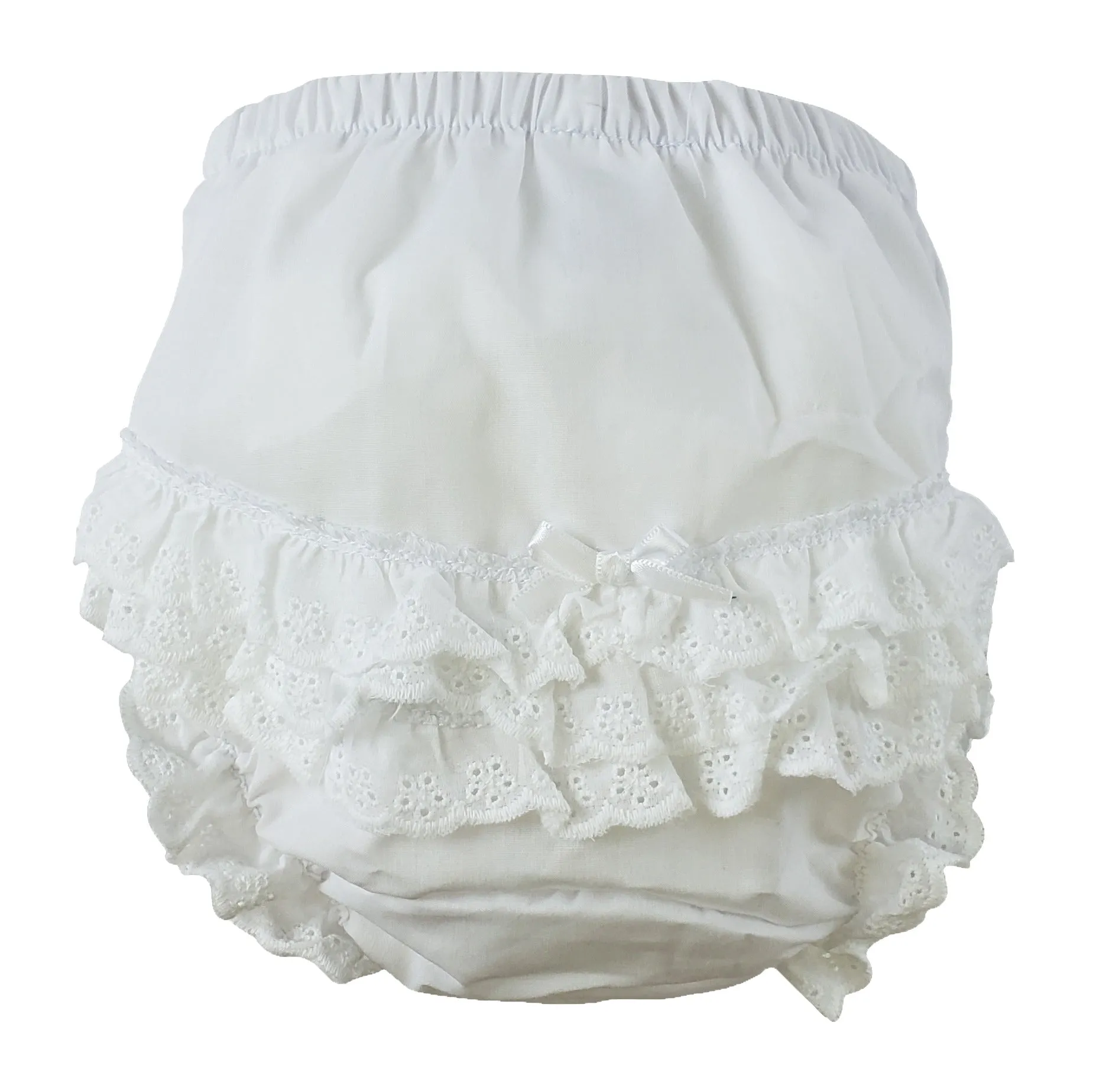 Girl's Cotton/Poly "Fancy Pants" Underwear White