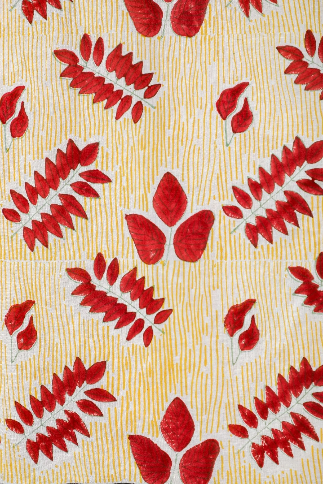 'Glow of Autum' Handblock Printed Cotton Window Curtain
