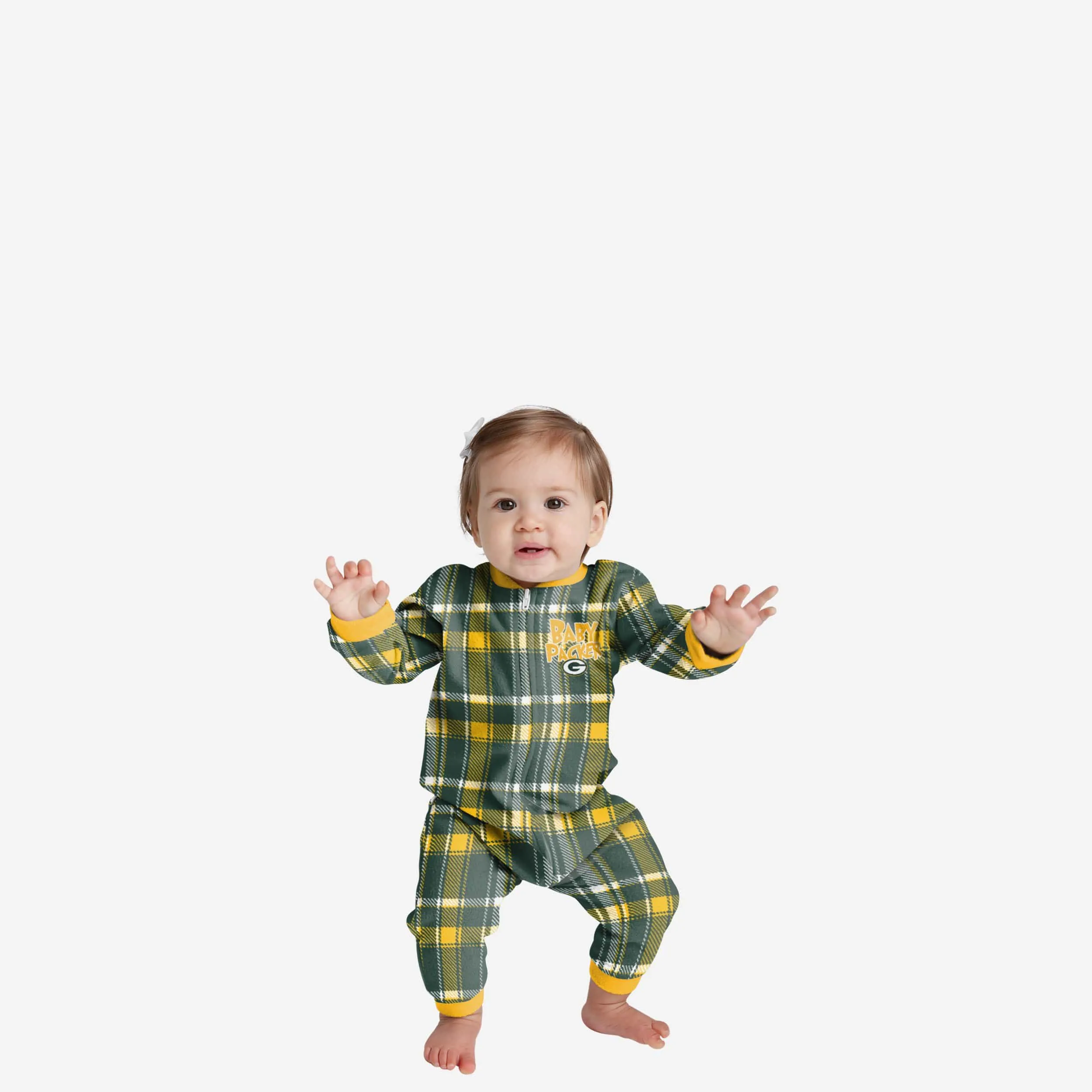Green Bay Packers Infant Plaid Family Holiday Pajamas