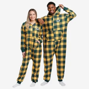 Green Bay Packers Plaid One Piece Pajamas