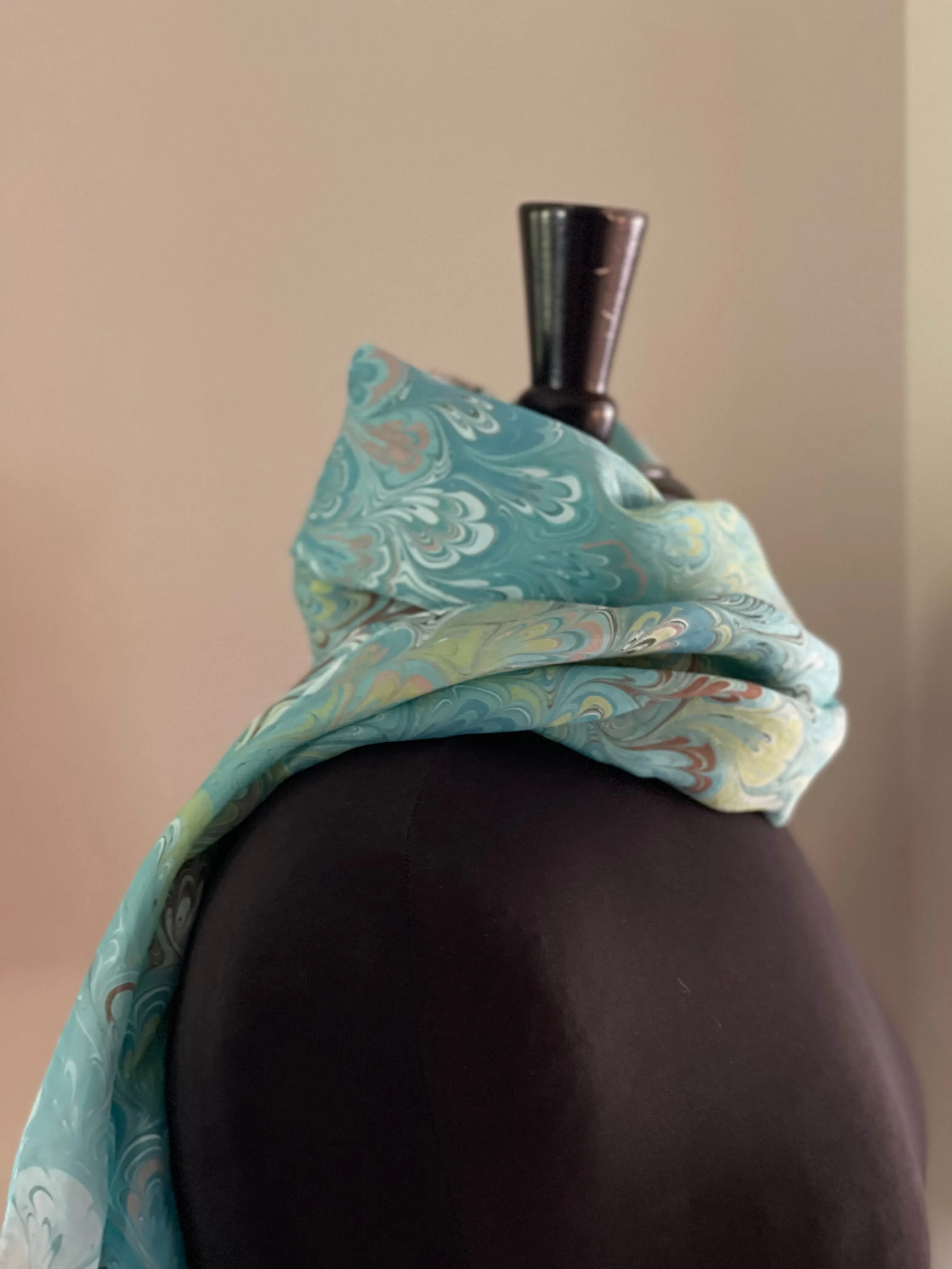 Green bouquet  Patterned Habotai Silk